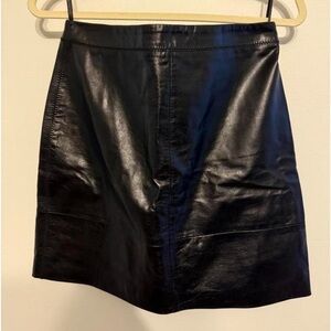 GAP Black Leather Skirt